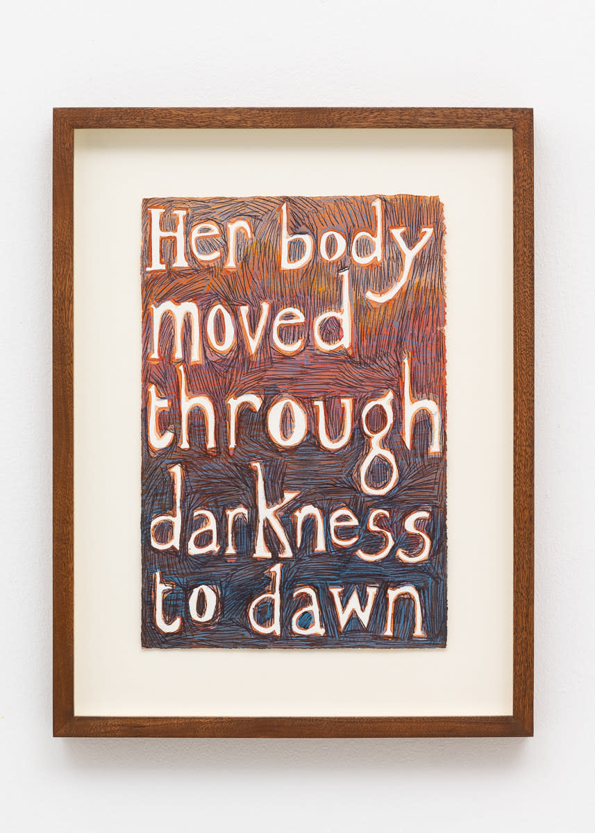 Her body moved through darkness to dawn